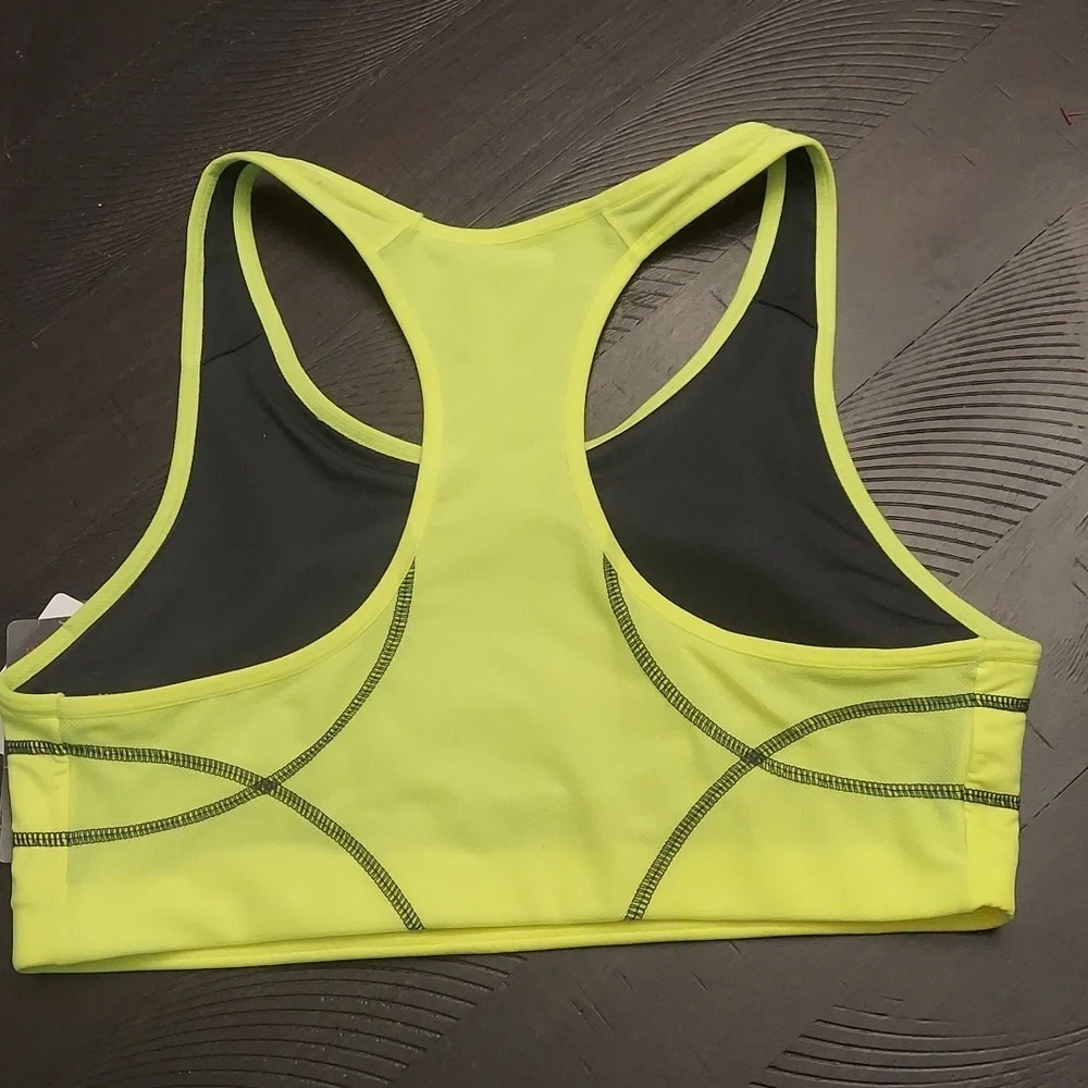 DANSKIN NOW Lime Yellow and Black Racerback Sports Bra - Picture 6 of 8